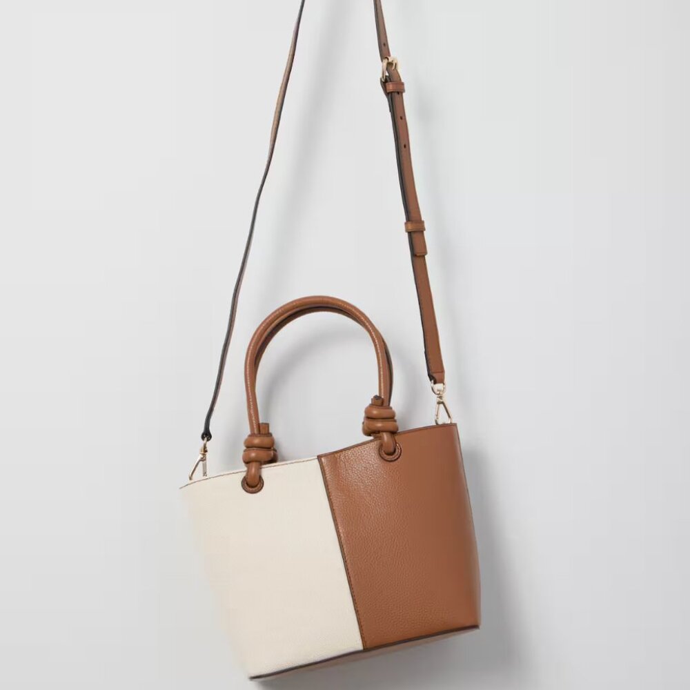 J.Jill Leather & Canvas Mini Tote Bag - Picture 3 of 5